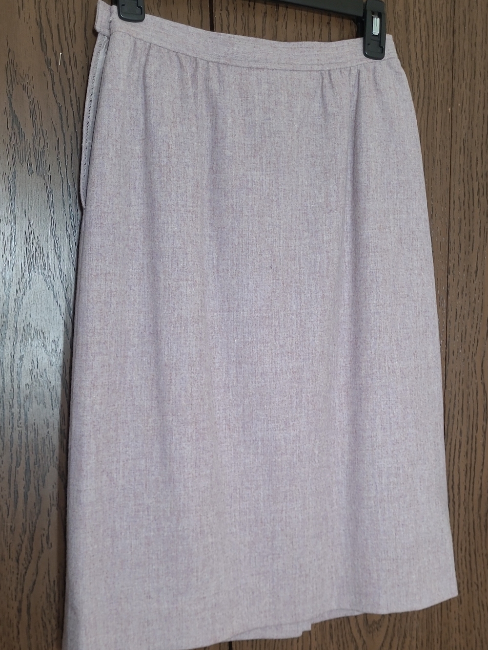 Vtg 70s 100% Virgin Wool Pendleton Skirt Front Kick Pleat Soft Mauve A Line